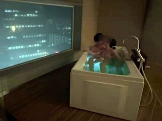 oh man i just can't stop sucking on this cute santa's pale beautiful breasts like a baby... then we get wild in the hotel bath with steamy standing back sex raw