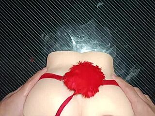 i tried sexo anal con candy while she wears that sexy tanga roja con pompon and it ends with creampie