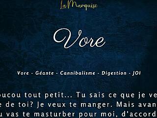 Vore giantess delivers french audio porn joi with huge tall body