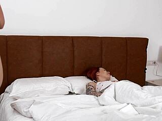 Why not join step mom and step sister sharing a bed with step son for this naughty hotel romp full of ffm sex and natural tits action?