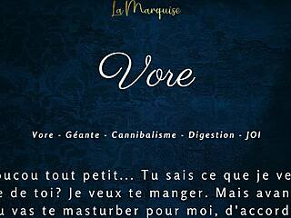 Vore giantess delivers french audio porn joi with huge tall body