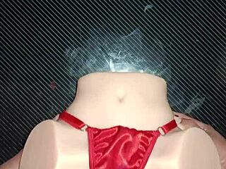 i tried sexo anal con candy while she wears that sexy tanga roja con pompon and it ends with creampie