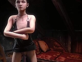 Hej kolla tjejen som knullas av flytande dildo