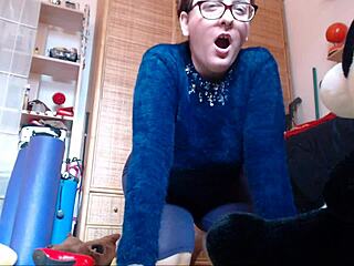 Nicoletta cums on favorite stuffed toy but fills it with pee and squirting