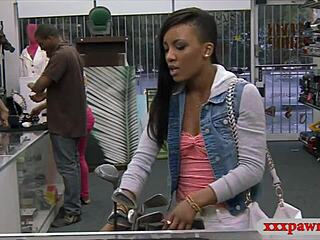 Ebony Babe Sucks Huge Cock