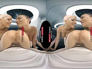 RealityLovers brings a wild foursome fuck scene set in outer space with Czech blondes and brunettes riding cowgirl