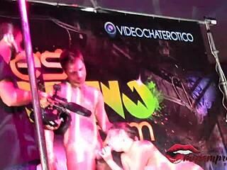 Look at this young big tits girl, all tied up and fucked hard with that monster cock right in front of everyone outdoors in stockings and heels.