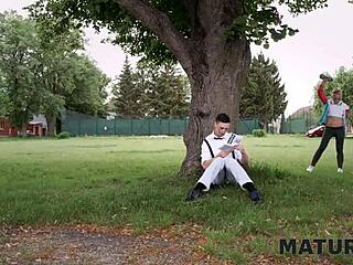 mature4k tells a story of a czech cougar seducing a boy in a waiting game