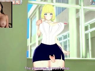 This Russian blonde from NTR game gets fucked in lingerie and cums wildly