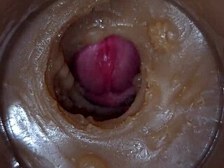 Precum squirts into my pussy toy with camera inside vagina in 4K extreme close up