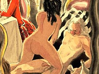 vintage erotic art showcases hairy beaver and pussy in retro style