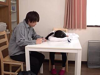 hey, what if japanese step sister and brother explore first time bedroom fun?