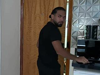 Woke up cuckold's friend with juicy blowjob and creampie sex