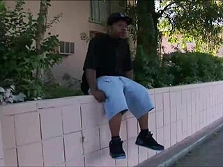 the chunky big tits babe takes deepthroat blowjob then rides cowgirl before doggystyle fucking with tattooed man.