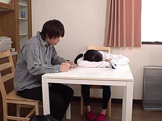 hey, what if japanese step sister and brother explore first time bedroom fun?