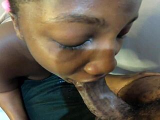 Oh man, your huge black boobs are swinging while you suck and moan on my stepdaddy's big hardcore cock.