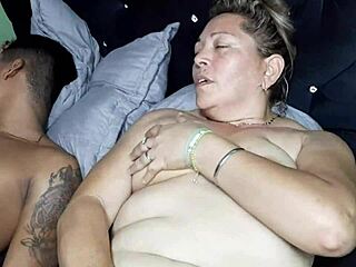 Hot Milf Masturbates Watching Her Stepsons Cock in Dorm Room with Big Ass and Tits!