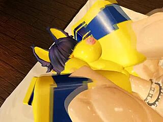 ankha takes that big white cock deep in anal and cowgirl riding until creampie fills her up