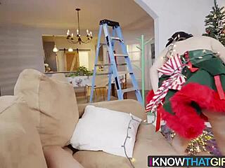 Mofos features Lucie Cline and Bambino in a Christmas-themed encounter for a naughty teen elf.