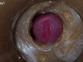 Precum squirts into my pussy toy with camera inside vagina in 4K extreme close up