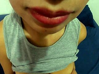 Wow, babysitter Fiorella with big natural tits gives blowjob and rides cowgirl. Cute Latina teen takes cum in doggystyle sex!