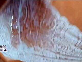 Close up of sexy Latina brunette in lingerie doing vaginal toy masturbation!