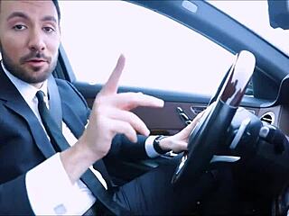 hot russian milf contrasts pervert game with fake taxi driver outdoors