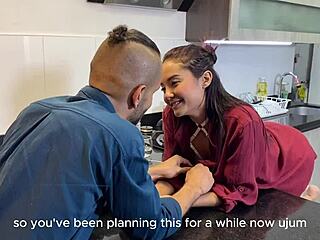 I get so horny from work that I fuck my Colombian girlfriend in the kitchen with deepthroat and quickie