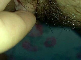 clit pulsing in hairy latina beaver during softcore tease
