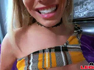 eager blonde jesse pony with big tits and glasses begs for doggystyle fucking to get filled with hot man-milk