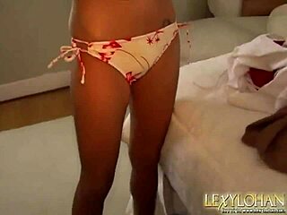 what's intriguing about lexy lohan's perfect body display in jacuzzi as amateur latina girlfriend teases solo