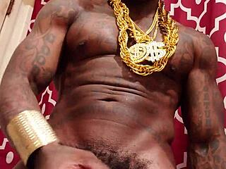 I feel so aroused stroking my huge black hairy cock right in your face, Hallelujah Johnson