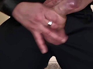 Neighbor Arrives in Elegant Dress for Explosive Cumshot After Endless Handjob and Cock Sucking