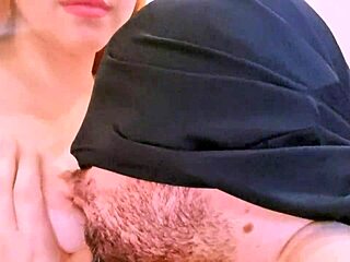 Enjoying time with girlfriend's big features in lingerie