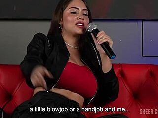 Oh yeah I just fucked this huge dick fan right on live TV show while my cuckold boyfriend watched me take it deep in my wet pussy