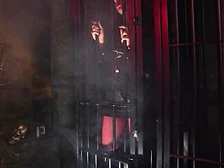 brunette vampires in stockings kiss and orgasm with huge dildo penetration