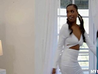 Daya Knight and GoGo Fukme start with some dancing, then move to hardcore interracial action with blowjobs, cowgirl riding, doggystyle, missionary, muff diving, and a cumshot finish.