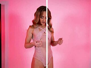 Mariemur tries on HannahJames710 lingerie while bound in chains and latex