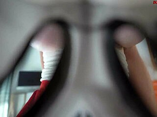 Big tits blonde gets fucked hard by stranger with big dick on halloween