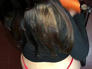 omg, i let my roommate cum in my panties during pov doggystyle in the dorm 😈 huge cumshot on big tits