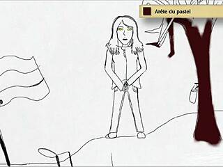 Art Studio Teen Girl Pees Standing Boldly