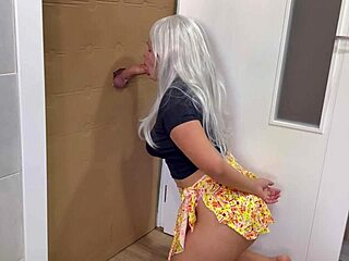 Milf Bunny Deepthroats Huge Cock at Gloryhole