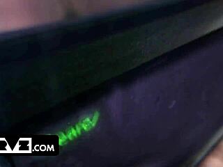 Daisy faces unexpected strip search after shoplifting incident. Her kinky encounter with Nicky unfolds in office gym setting.