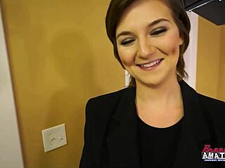 adorable brunette cutie kylie deepthroats my monster cock then swallows my hot cum treat pov