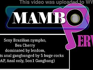 bea cherry's lezdom submission: drinks pie then anal gangbanged by five huge cocks