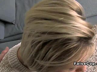 that hot blonde couldn't resist banging the cop's dick inside