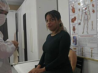 Cellphone-Distracted Lesbian Faces Gynecologist's Probing Exam