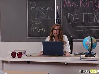 hey check out this big tits milf teacher in a wild threesome with her teen students 😈🍆