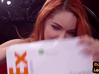 in a kinky threesome the bound redhead gets nipple clamped and zapped