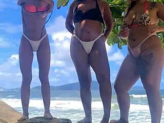 we're peludinhas fucking wild on beach!